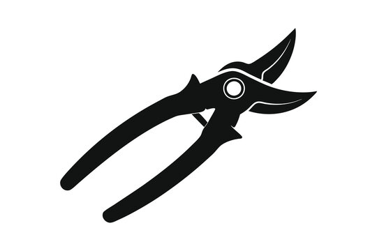 black garden shears on white background clip art preview