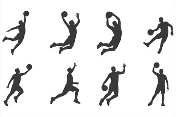 Sports Silhouette of a Basketball Player Preparing to Shoot
