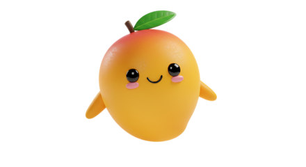 Cute Mango Fruit Cartoon Illustration