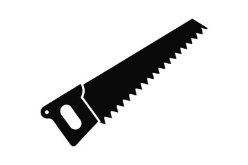Hand saw flat silhouette vector illustration design on white background