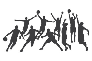 Action-Packed Basketball Player Silhouette with Movement