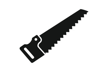 Hand saw silhouette vector illustration isolated on white background