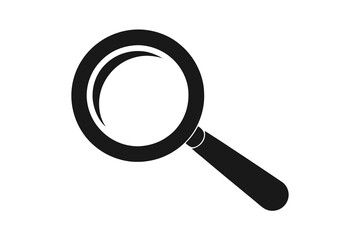 magnifying glass silhouette vector illustration on white background