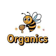 bee and honey logo vector 