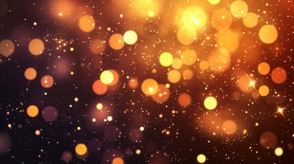 Abstract bokeh lights in warm gold and orange tones