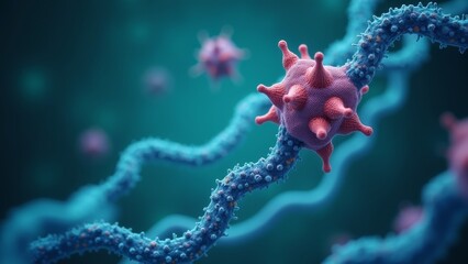 Microscopic virus morphology image