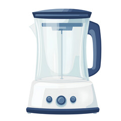 Electric Blender with lid, jar, and base isolated on a white background