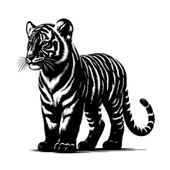 Fototapeta premium Baby Tiger Silhouette Art