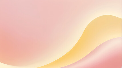 Minimal Abstract Sunset Landscape with Soft Pink and Yellow Tones in Gradient Layers - AI
