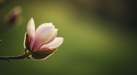 Obraz premium Close-up of a pink magnolia flower