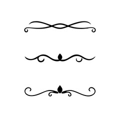 Dividers doodle set. Wedding decorative elements. Divider ornament, borders, vintage line separators. Hand drawn vector illustration isolated on white background.
