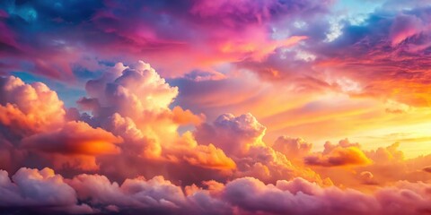 Obraz premium Softly glowing clouds float across a vibrant sky