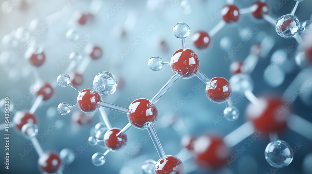 Poster intricate molecular structure display in a dynamic arrangement.