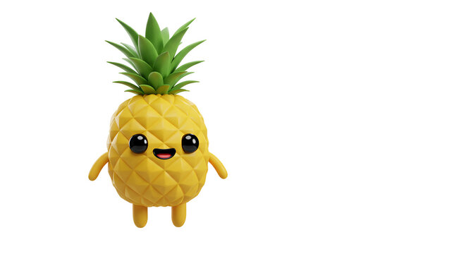 Cute pineapple character with big eyes