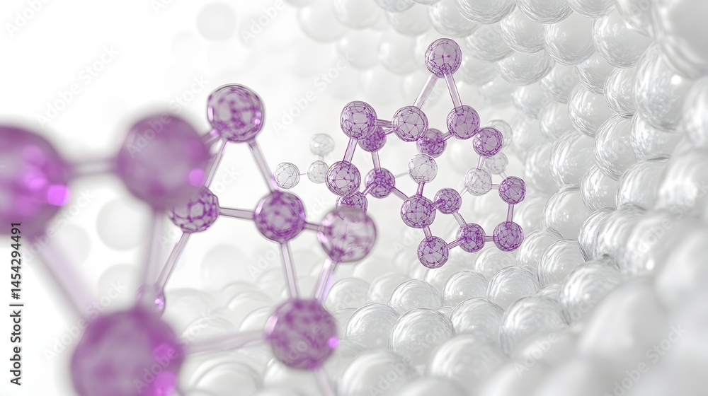 Poster intricate molecular structures within a three-dimensional network.
