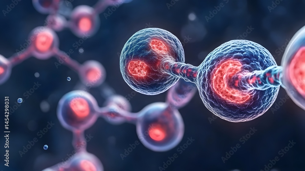 Poster close-up view of complex molecular structure.