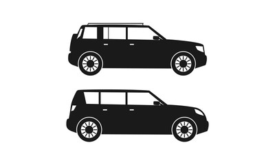 Set of SUV crossover car illu...