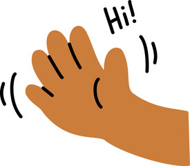 Hello Emoji With Brown Skin Color