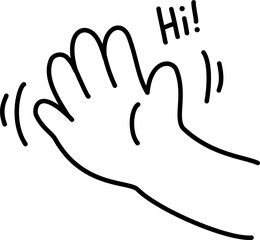 Black And White Hi Emoji Sketch