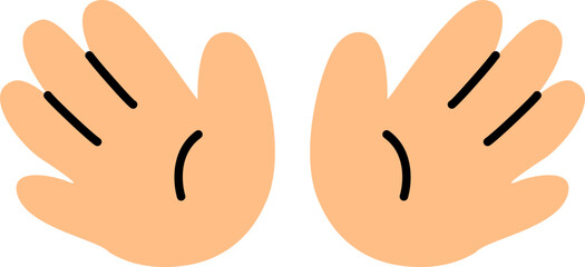 Fototapeta premium Hello Emoji Color Skin Yellow Color Hand Drawing Hi Emoji. Cute Stye.