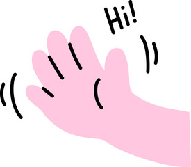 Hello Emoji With Pink Skin Color