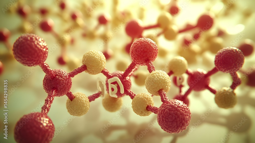 Aufkleber close-up view of complex molecular structures.