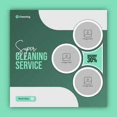 Cleaning service social media post design