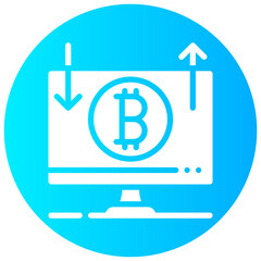 bitcoin transfer vector round glyph icon