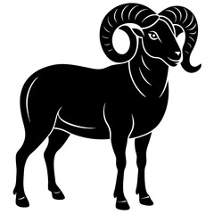 ram silhouette vector icon on white background 