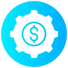 money setting vector round glyph icon