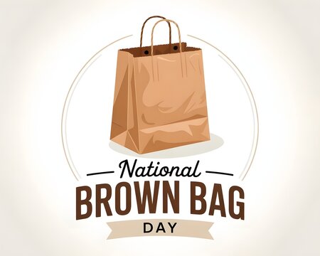 Celebrate National Brown Bag It Day . Pack a healthy lunch in a brown paper bag with an apple and water bottle a simple yet sustainable choice for a mindful midday meal Bright - Powered by Adobe