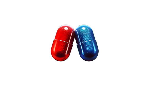 Red pill or blue pill, the choice is yours, between truth and illusion, belief and reality, truth and lie, right and wrong, left and right