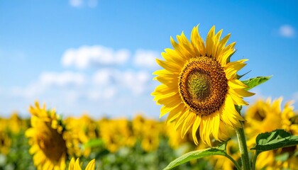 ひまわり畑と青空