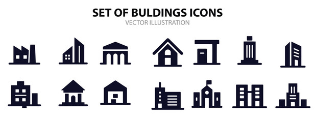 buildings icons vector design