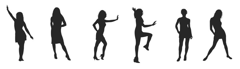 Dancing woman silhouette vector design
