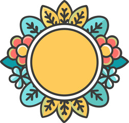 frame with flowers and leaves, Eps file 