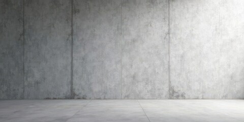 Fototapeta premium Empty Room with Light Grey Concrete Wall and Floor, Ideal for Minimalist Design Presentations