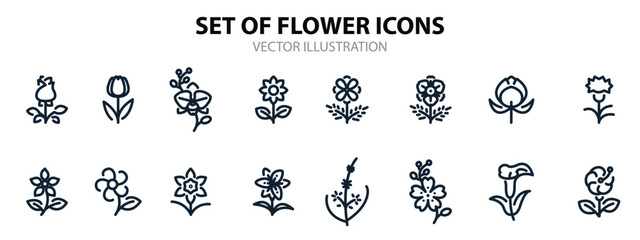 Flower icons with White Background