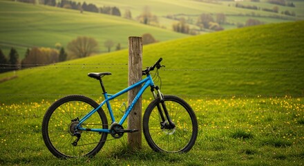 Obraz premium Bicycle in grassy field