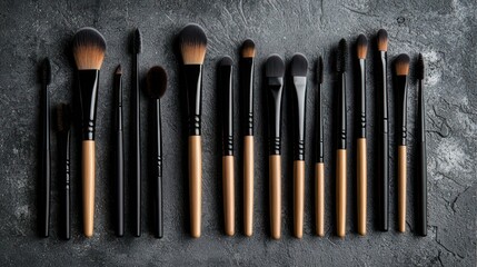 Fototapeta premium Expert makeup artist using advanced tools on a job site, realistic, no logos