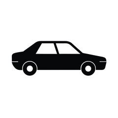 Fototapeta premium flat car icon side view vector art silhouette 