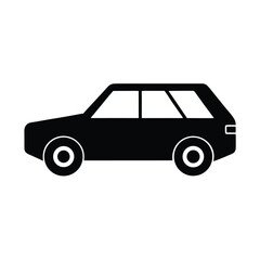 flat car icon side view vector art silhouette 