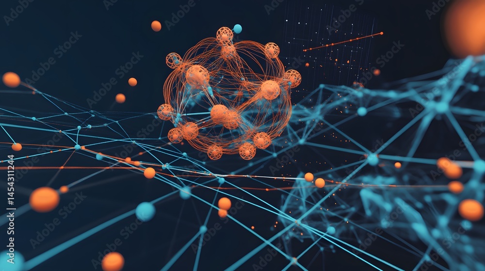 Poster abstract representation of interconnected data points.