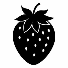 silhouette vector illustration of strawberry on a white background