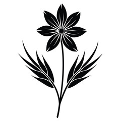 Black and white flowers vector