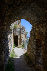Fototapeta premium Interior Stairs of Medieval St Hilarion Fortress