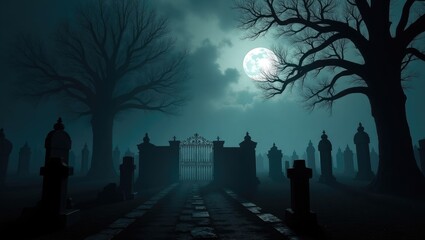 halloween night landscape