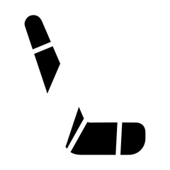 Broken Hockey Stick Glyph icons
