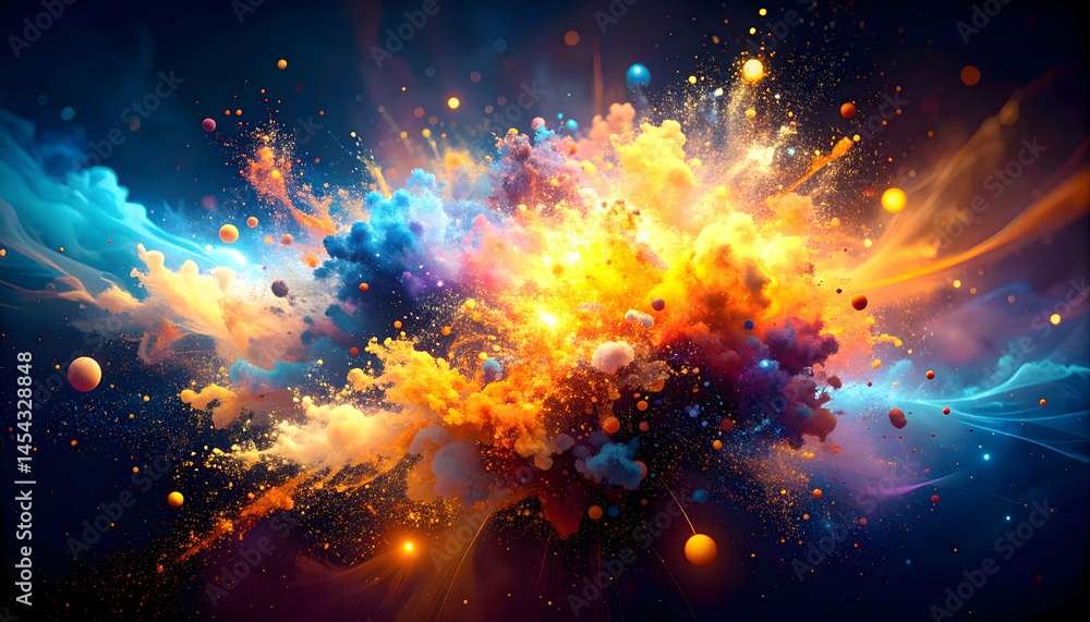 Poster an energetic display of abstract colorful beauty a visual symphony of exploded light and form ideal 