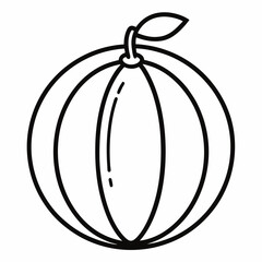 Honeydew Melon outline icon on white background